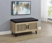 Brixton - 2-Door Padded Entryway Shoe Storage Bench - JaxCo Furniture