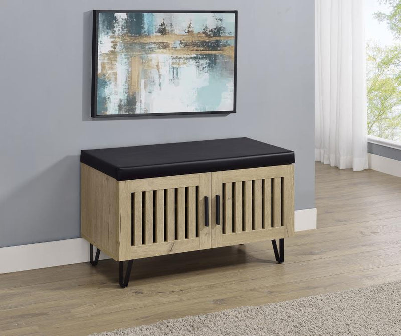 Brixton - 2-Door Padded Entryway Shoe Storage Bench - JaxCo Furniture