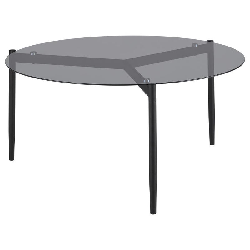 Rosalie - Round Smoked Glass Top Table - JaxCo Furniture