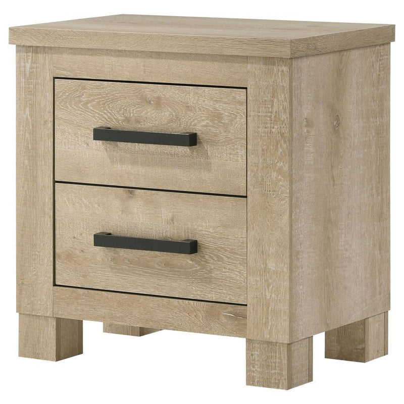 Oakglen - 2-Drawer Nightstand Bedside Table - Weathered Oak - JaxCo Furniture
