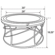 Elise - Round Mirror Top Stainless Steel Coffee Table - Gold - JaxCo Furniture
