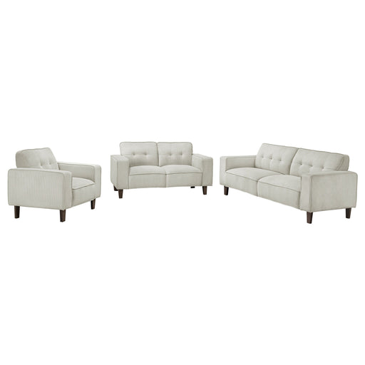 Deerhurst - Upholstered Tufted Track Arm Sofa Set - JaxCo Furniture