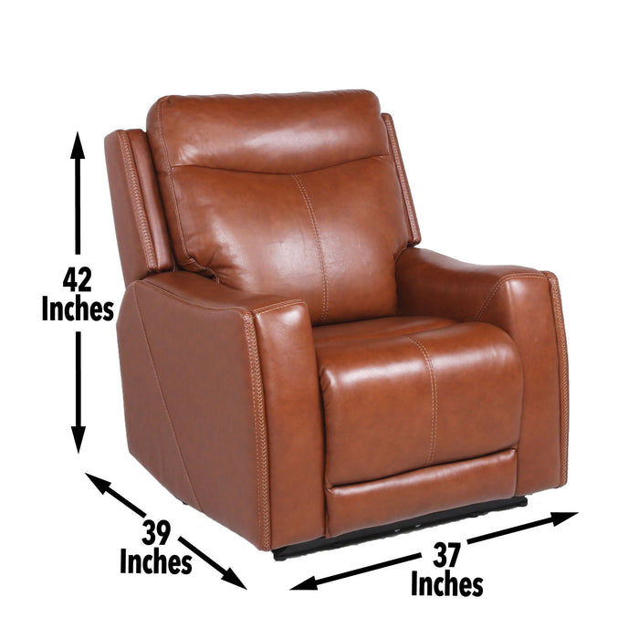 Natalia - Recliner Dual Power Coach - Dark Brown - JaxCo Furniture