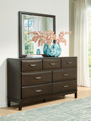 Vanmore - Dark Brown - Dresser And Mirror - JaxCo Furniture