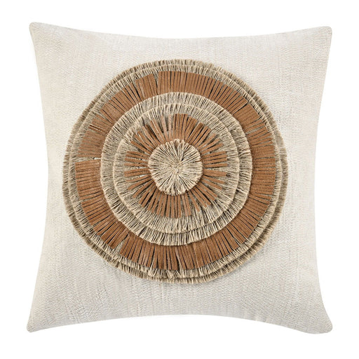 Timeless - TL Pueblo Leather Pillow - Chestnut/ Natural - JaxCo Furniture