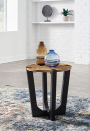 Hanneforth - Brown - Round End Table - JaxCo Furniture