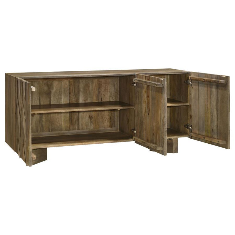 Tyler - 3 Door Solid Wood Sideboard Buffet Cabinet - Mango Brown - JaxCo Furniture
