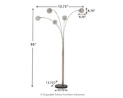 Winter - Silver Finish - Metal Arc Lamp - JaxCo Furniture