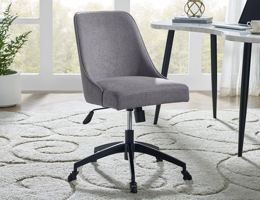 Kinsley - Swivel Upholstered Desk Chair - Dark Gray - JaxCo Furniture