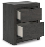 Fraluna - Charcoal - Two Drawer Night Stand - JaxCo Furniture