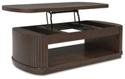 Korestone - Dark Brown - Lift Top Cocktail Table - JaxCo Furniture