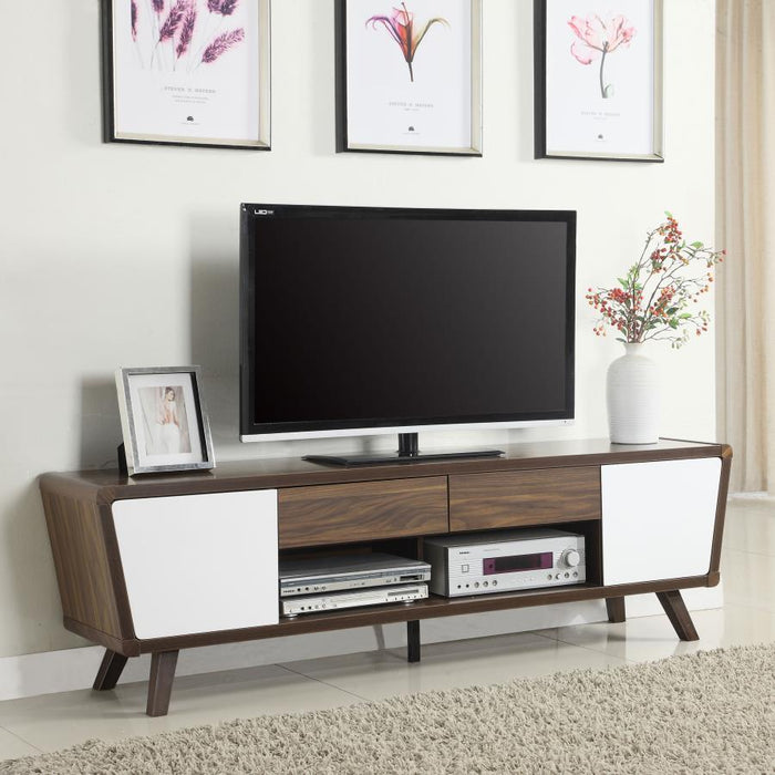 Alvin - 2 Door Engineered Wood TV Stand - Dark Walnut - JaxCo Furniture