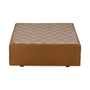 Aristo - Leather Square Ottoman - Chestnut - JaxCo Furniture