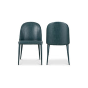 Burton - Vegan Leather Dining Chair (Set of 2) - Dark Teal - JaxCo Furniture