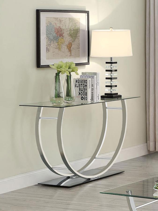 Danville - Rectangular U-Shaped Glass Top Table - JaxCo Furniture