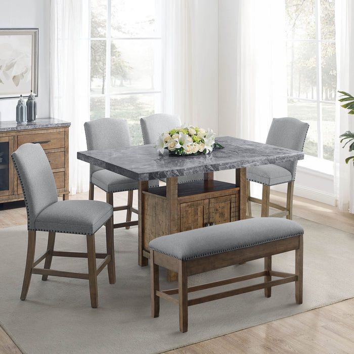 Grayson - Counter Dining Set - Distressed Wood Base - JaxCo Furniture