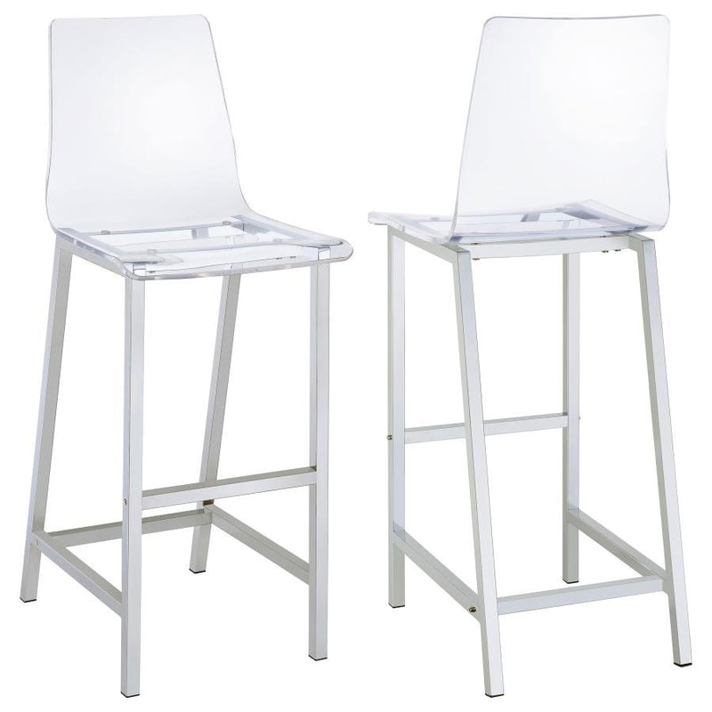 Juelia - Chrome Stools (Set of 2) - JaxCo Furniture