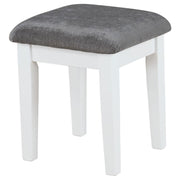 Elijah - Vanity Set With Lighting & Stool - White And Dark Gray - JaxCo Furniture