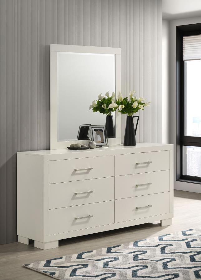 Jessica - 6-Drawer Dresser With Mirror - JaxCo Furniture