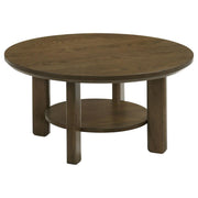 Ottowa - Round Wood Table With Shelf - JaxCo Furniture