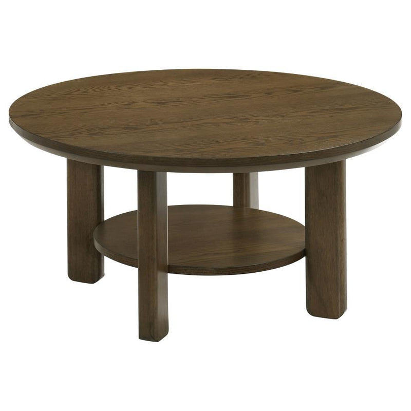 Ottowa - Round Wood Table With Shelf - JaxCo Furniture