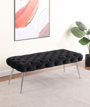 Ella - Upholstered Tufted Bench Metal Legs - JaxCo Furniture