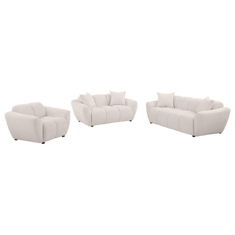 Destino - Chenille Splayed Arm Sofa Set - JaxCo Furniture