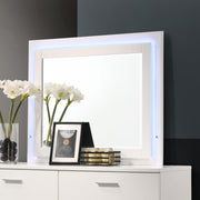 Felicity - Wood LED Dresser Mirror - White High Gloss - JaxCo Furniture