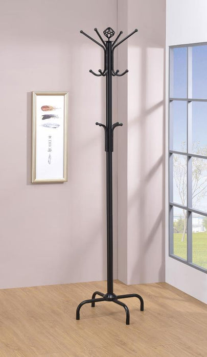 Collier - 12 Hook Freestanding Coat Rack Hat Hanger - Black - JaxCo Furniture