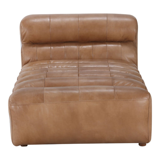 Ramsay - Leather Chaise - Tan - JaxCo Furniture