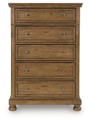 Feddinger - Medium Brown - Five Drawer Chest - JaxCo Furniture