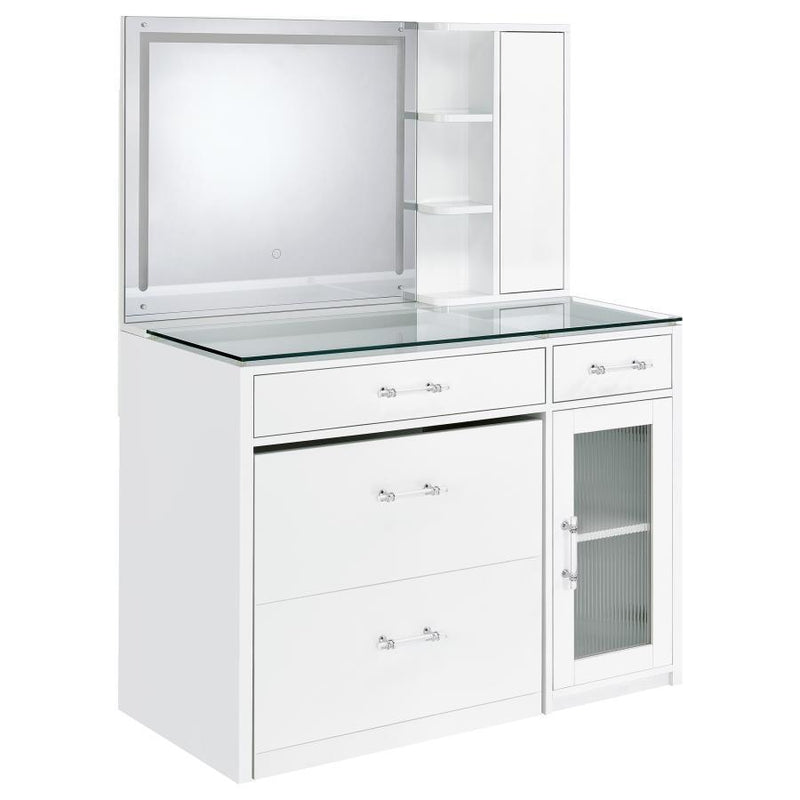 Flora - 2-Drawer Vanity Set With LED Mirror - JaxCo Furniture