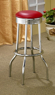 Retro - Upholstered Metal Swivel Bar Stool (Set of 2) - JaxCo Furniture