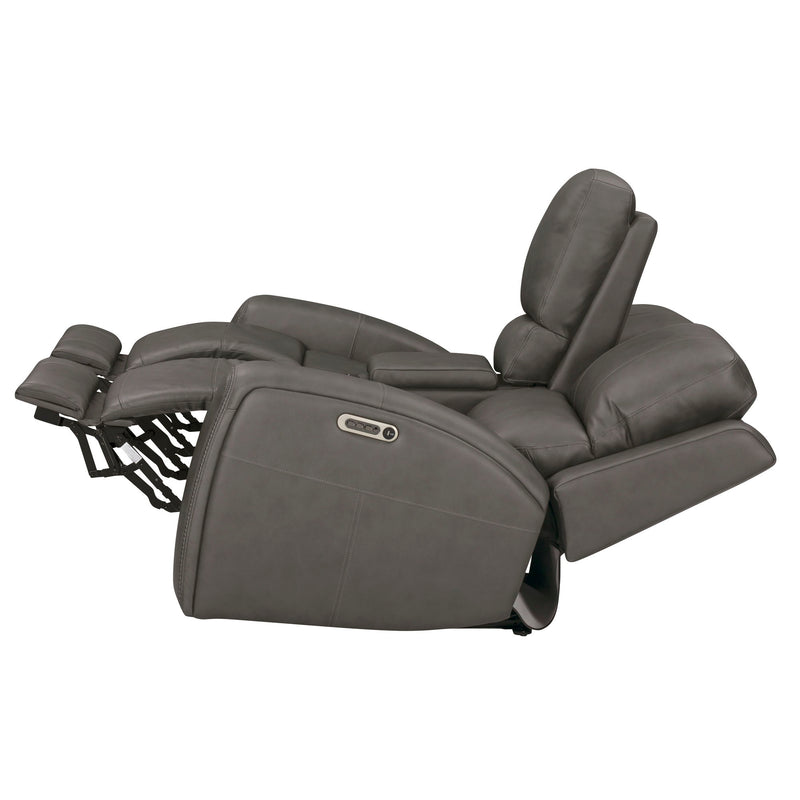 Belmont - Zero Gravity Power Reclining Tilt Console Loveseat P3 - Autumn Fog - JaxCo Furniture