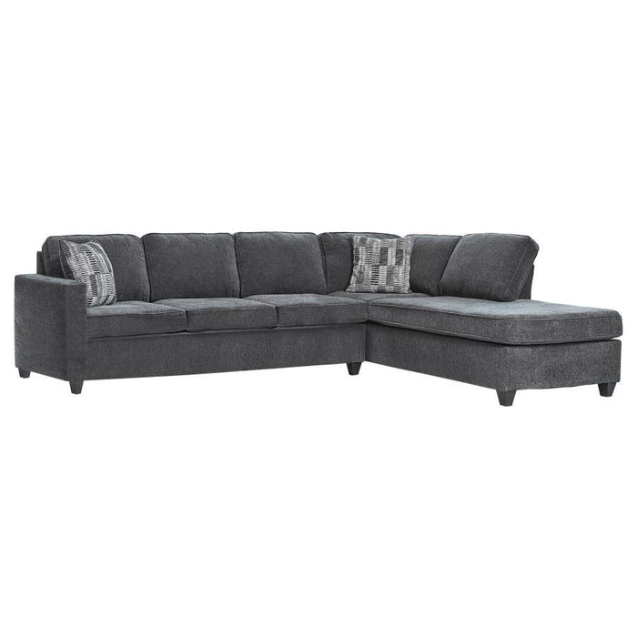 Mccord - Upholstered Track Arm Sectional Sofa - Dark Gray - JaxCo Furniture