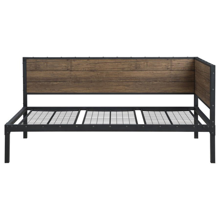 Getler - Metal Twin Daybed - Weathered Chestnut - JaxCo Furniture