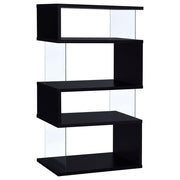 Emelle - 4-Shelf Glass Panel Bookshelf - JaxCo Furniture