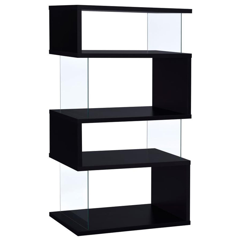 Emelle - 4-Shelf Glass Panel Bookshelf - JaxCo Furniture