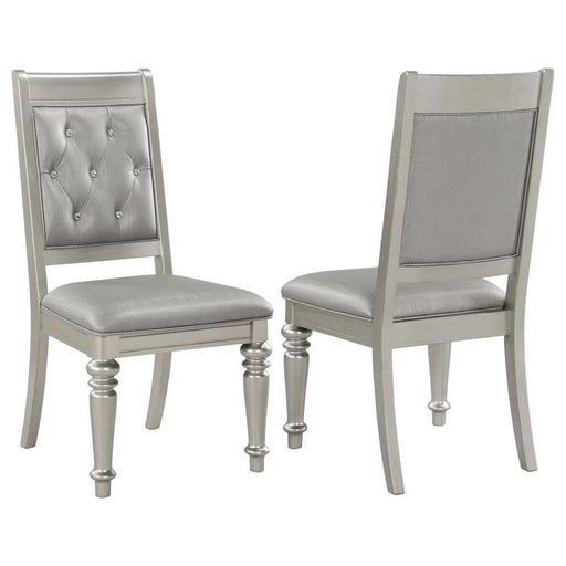 Bling Game - Dining Side Chair (Set of 2) - Metallic Platinum - JaxCo Furniture