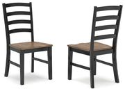 Wildenauer - Brown / Black - Dining Room Side Chair (Set of 2) - JaxCo Furniture