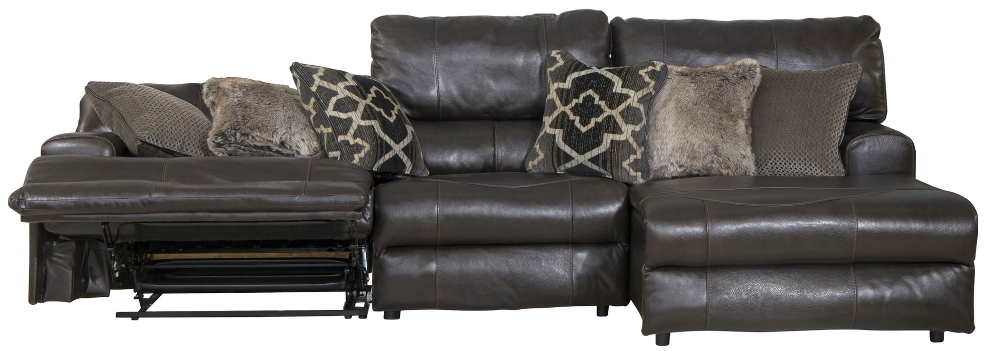 Como - 3 Piece Italian Leather Match Reclining Sofa - JaxCo Furniture