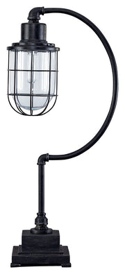 Jae - Antique Black - Metal Desk Lamp - JaxCo Furniture