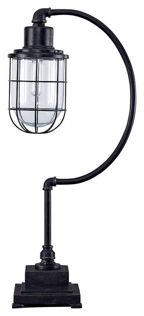 Jae - Antique Black - Metal Desk Lamp - JaxCo Furniture