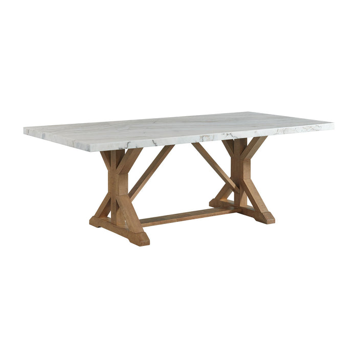 Lakeview - White Marble Standard Height Rectangular Dining Table - JaxCo Furniture