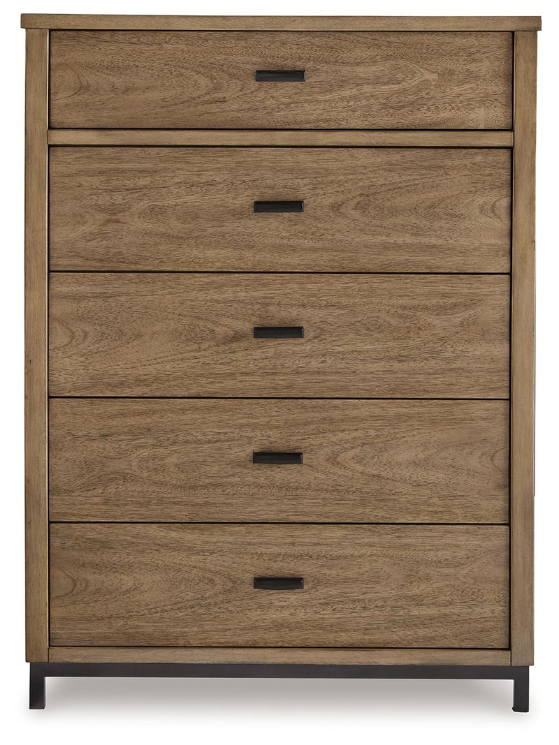 Tomtyn - Light Brown - Five Drawer Chest - JaxCo Furniture
