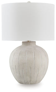 Calbert - Warm Gray - Poly Table Lamp - JaxCo Furniture
