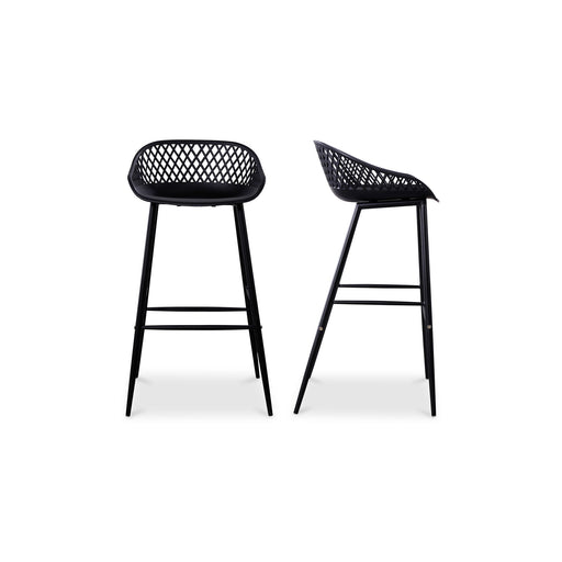 Piazza - Outdoor Barstool Barstool (Set of 2) - Black - JaxCo Furniture