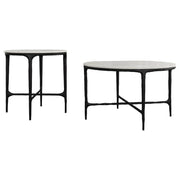Hermas - Round Marble Coffee And End Table Set - JaxCo Furniture
