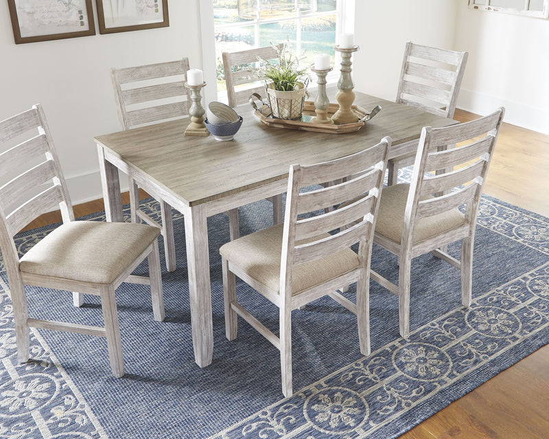 Skempton - White - Dining Room Table Set (Set of 7) - JaxCo Furniture