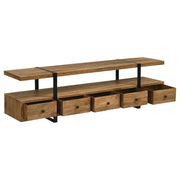 Otto - 5-Drawer Mango Wood TV Stand Media Console - Brown - JaxCo Furniture